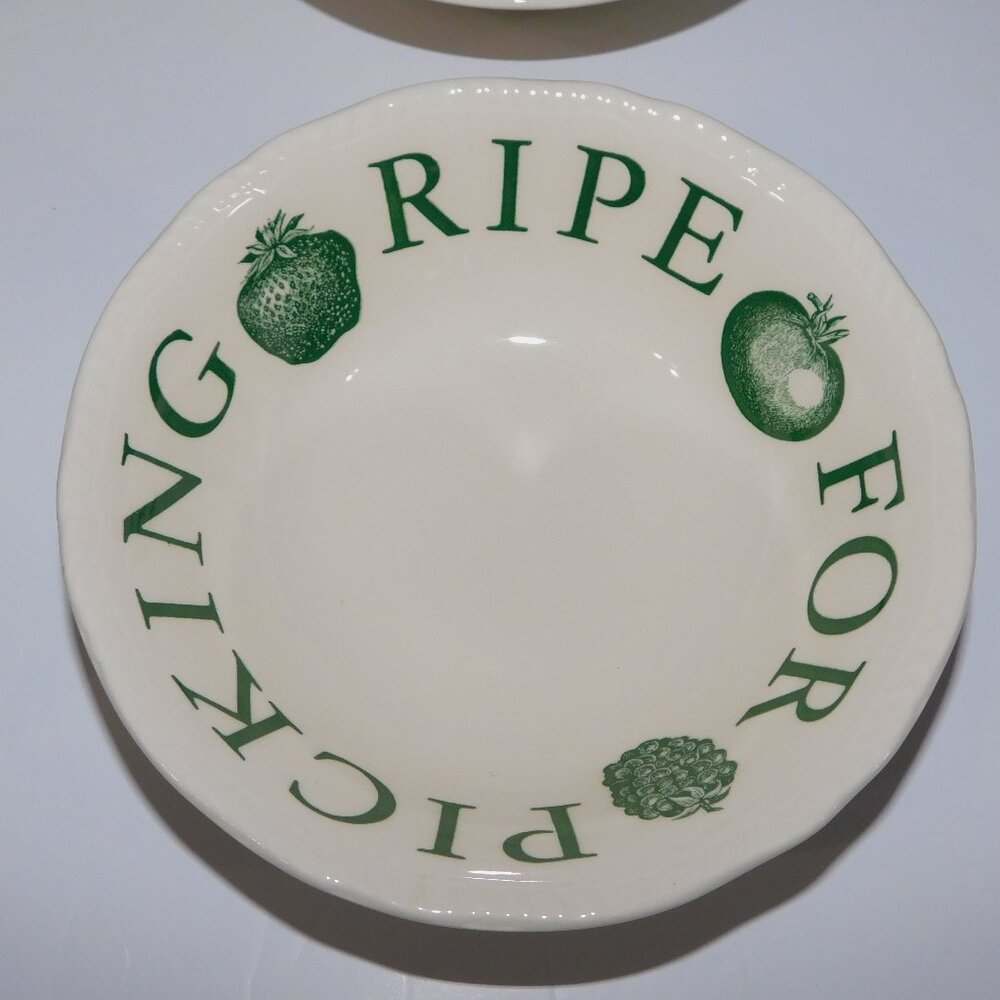 VTG Wood & Sons The Kitchen Garden Green Ripe For Picking Fruit Bowl 6.5"